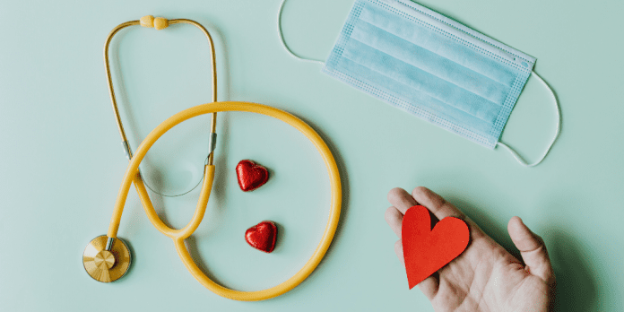 face mask stethoscope and hearts